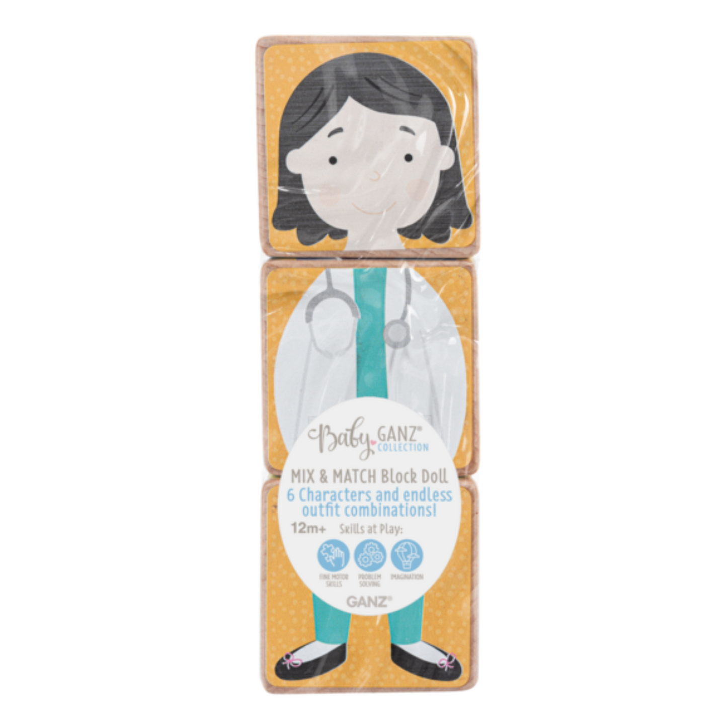 Block Doll Wooden Stacker (Girl)