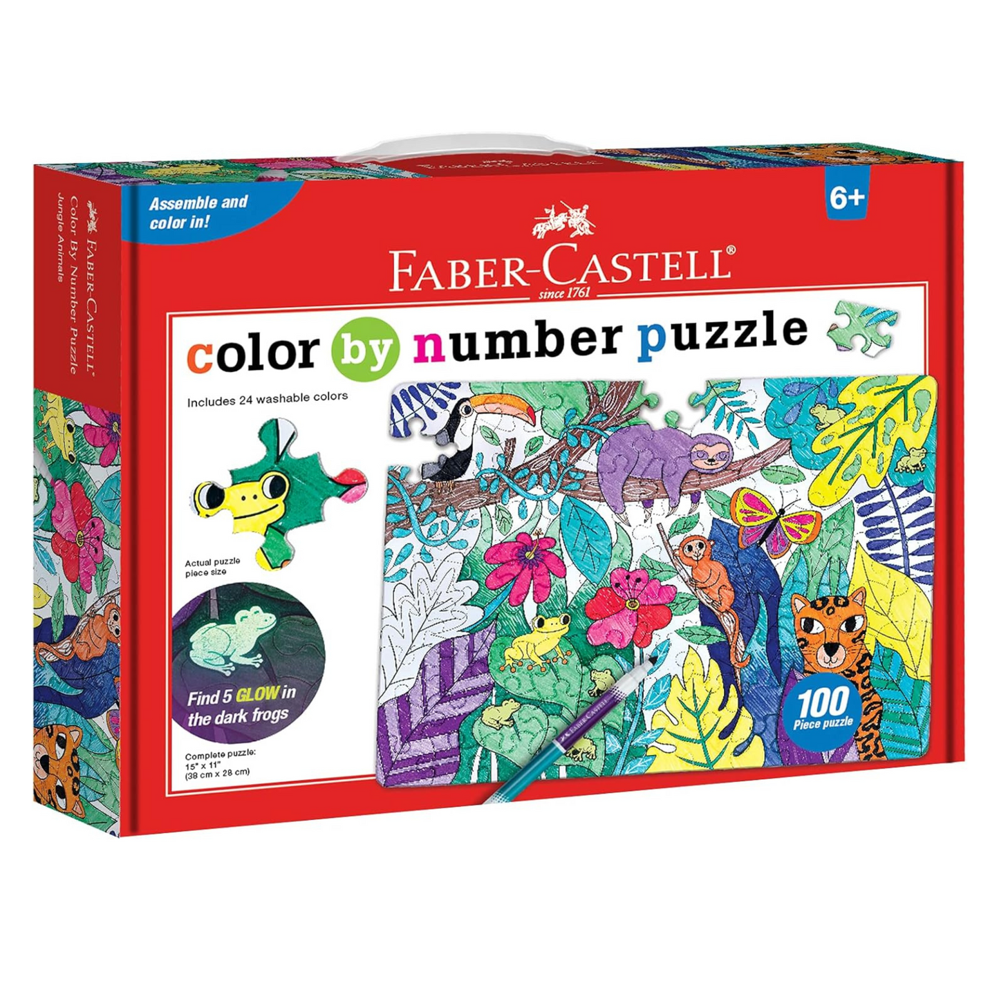 Color By Number Puzzle-Jungle Animals