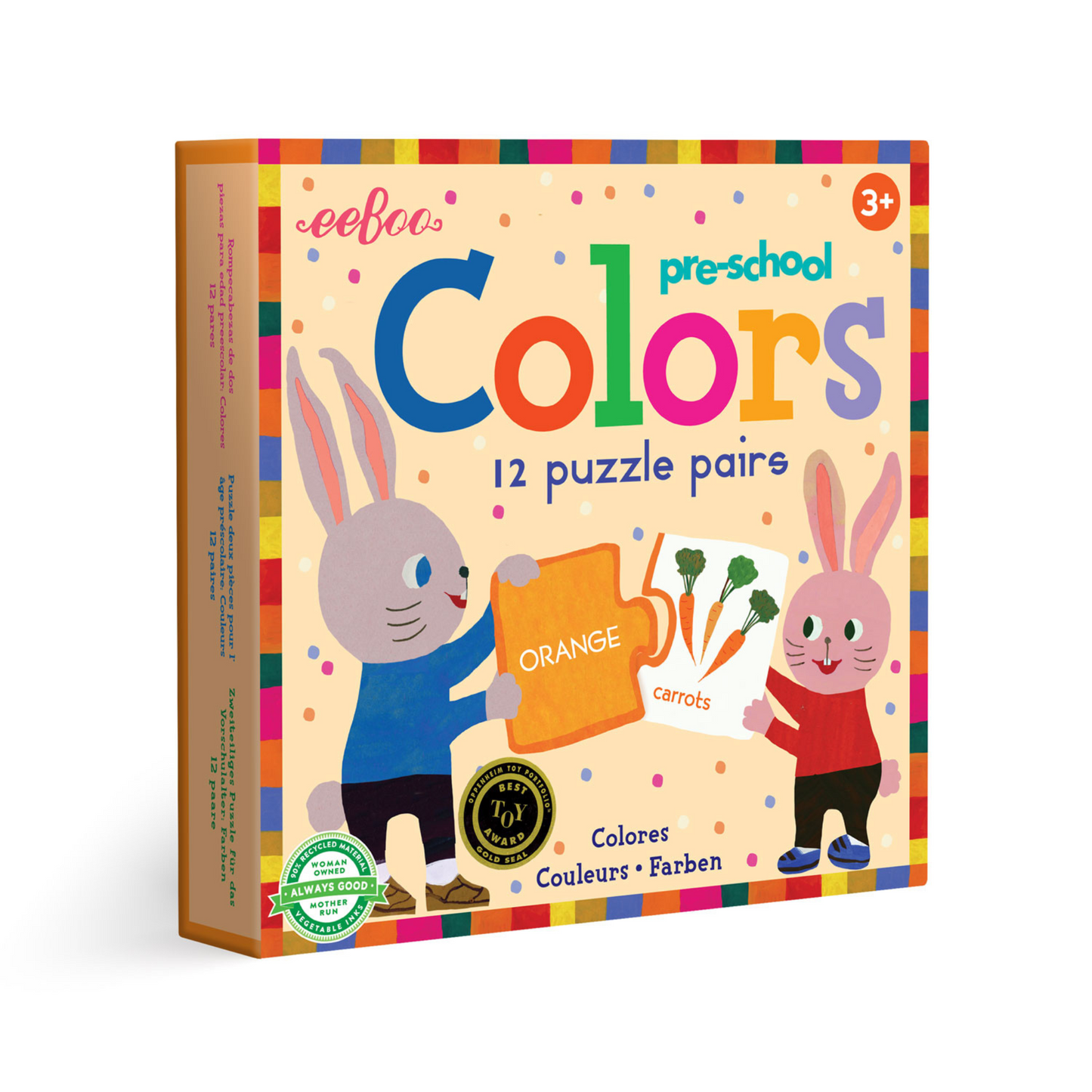 Preschool Puzzle Pairs: Colors or Numbers