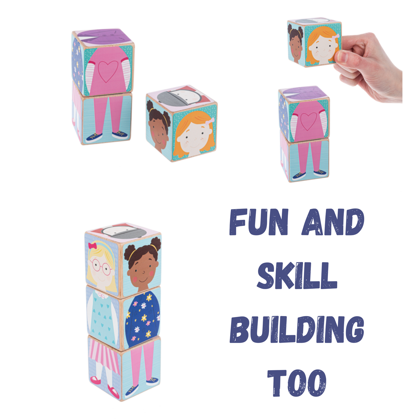 Block Doll Wooden Stacker (Girl)