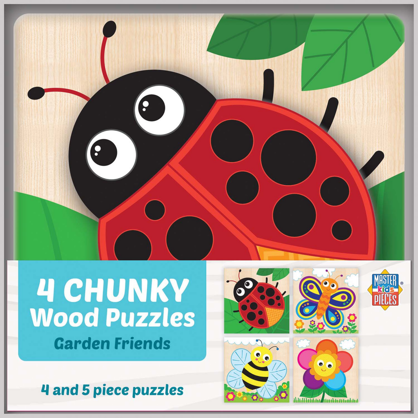 Wooden Chunky Garden Puzzle-Set of 4