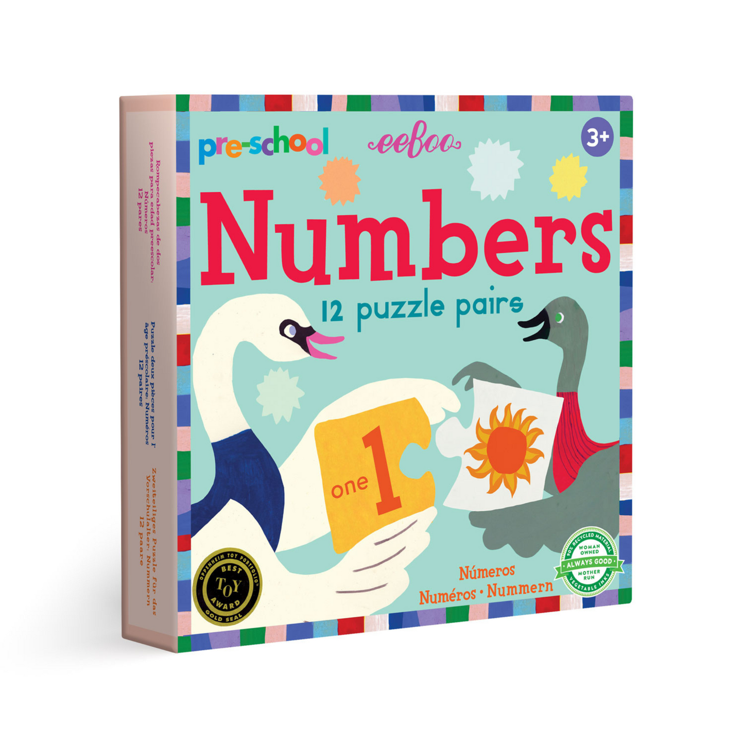 Preschool Puzzle Pairs: Colors or Numbers