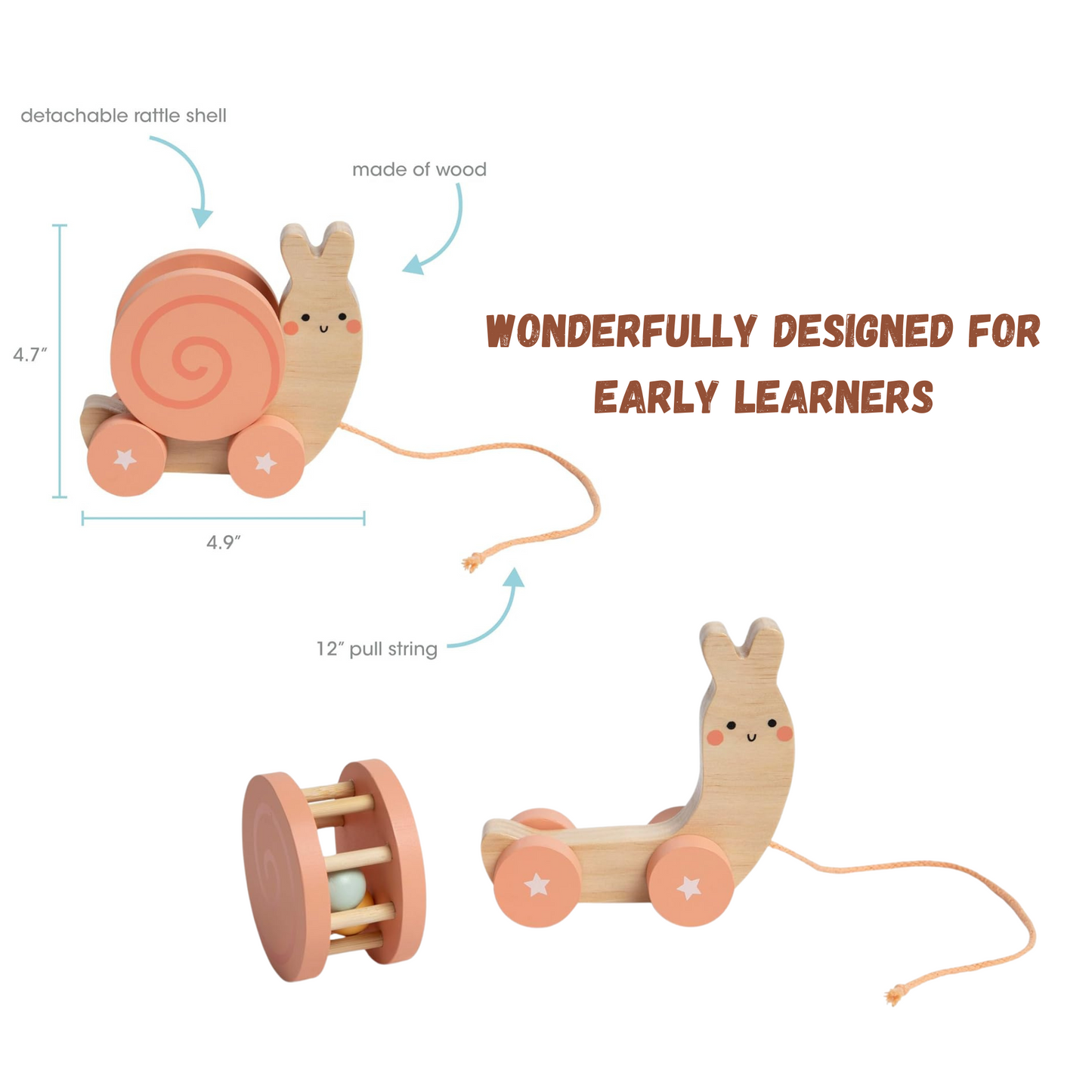 Wooden Snail Pull Toy