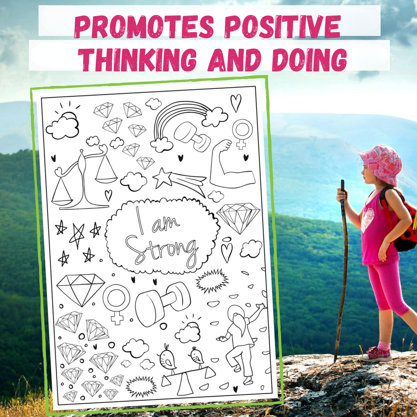 I AM Positive Message Coloring Books for Girls