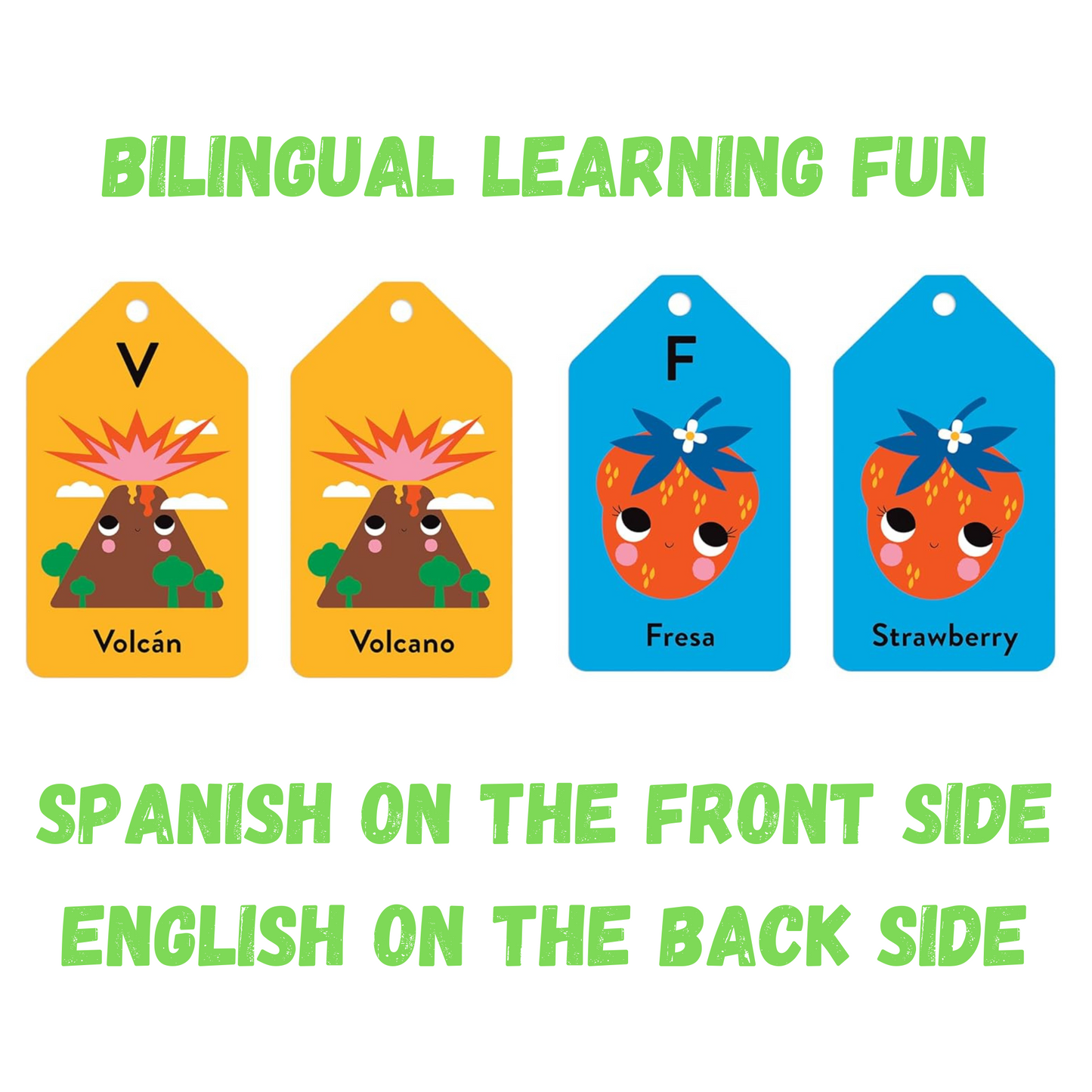 Spanish-English Alphabet Ring Flash Cards