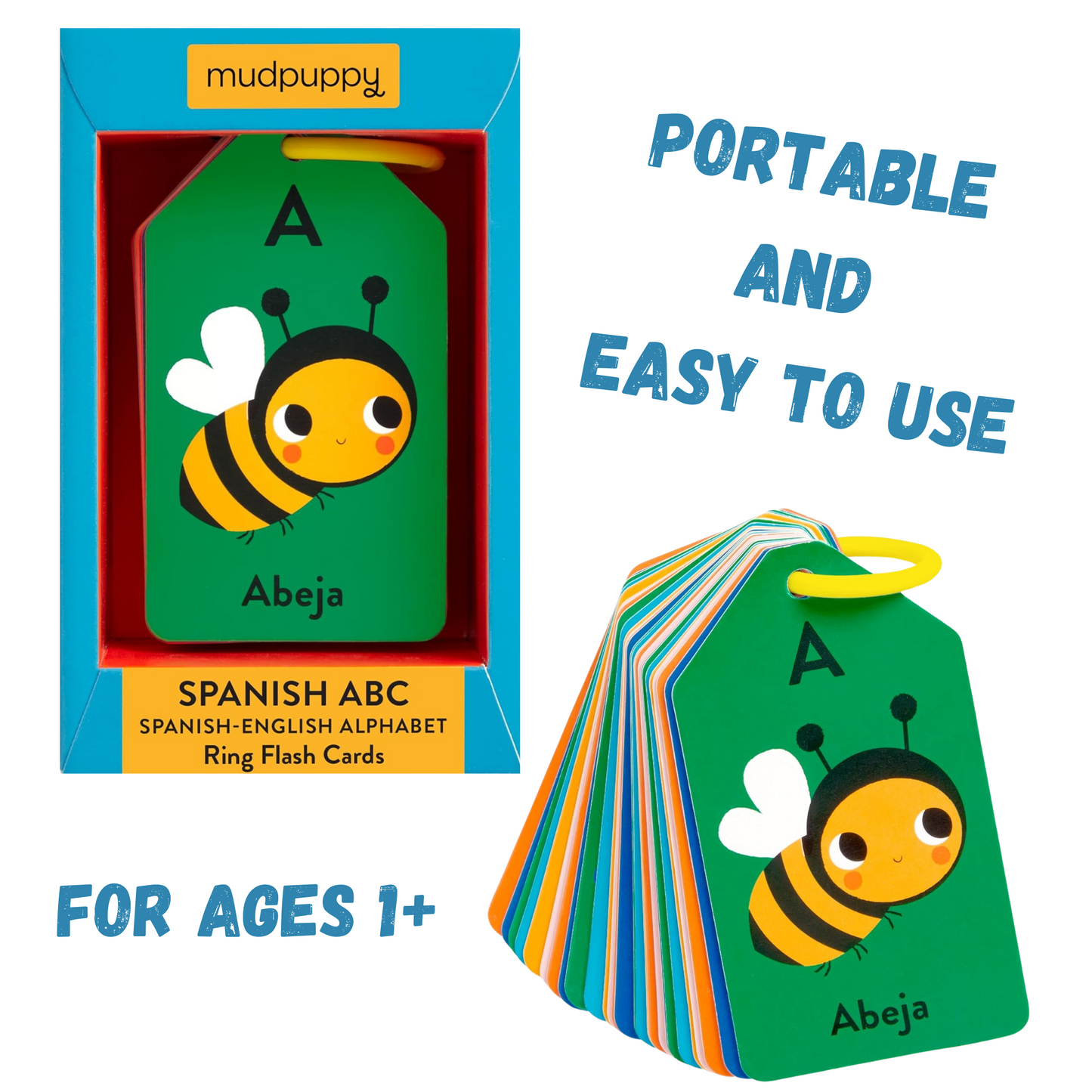 Spanish-English Alphabet Ring Flash Cards